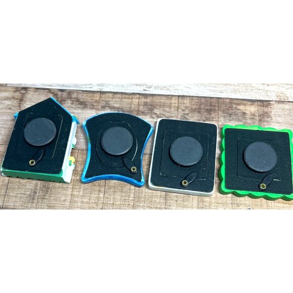Set Of 4 Hand-Painted Miniature Magnetic Photo Frames With Floral - Picture 6 of 6